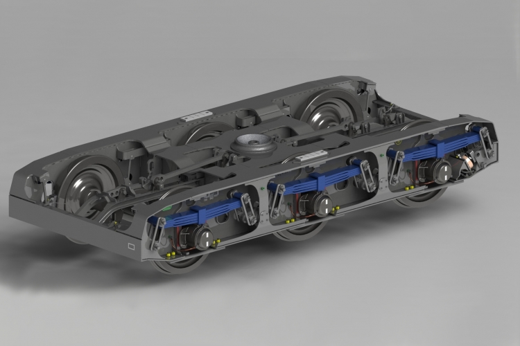 A rail bogie capable of carrying the weight of a tank designed in Poznań