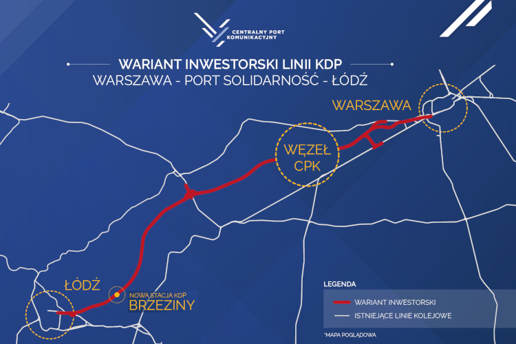 Spółka CPK ogłasza wariant inwestorski odcinka Warszawa-Łódź po roku od rozpoczęcia prac